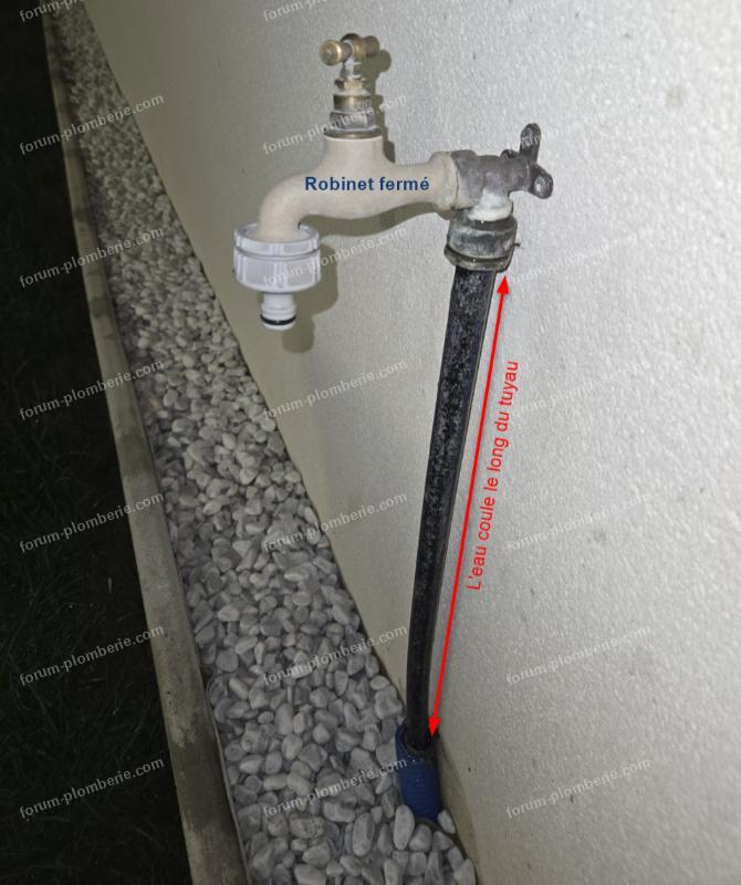 fuite d'eau sur tuyau ou robinet