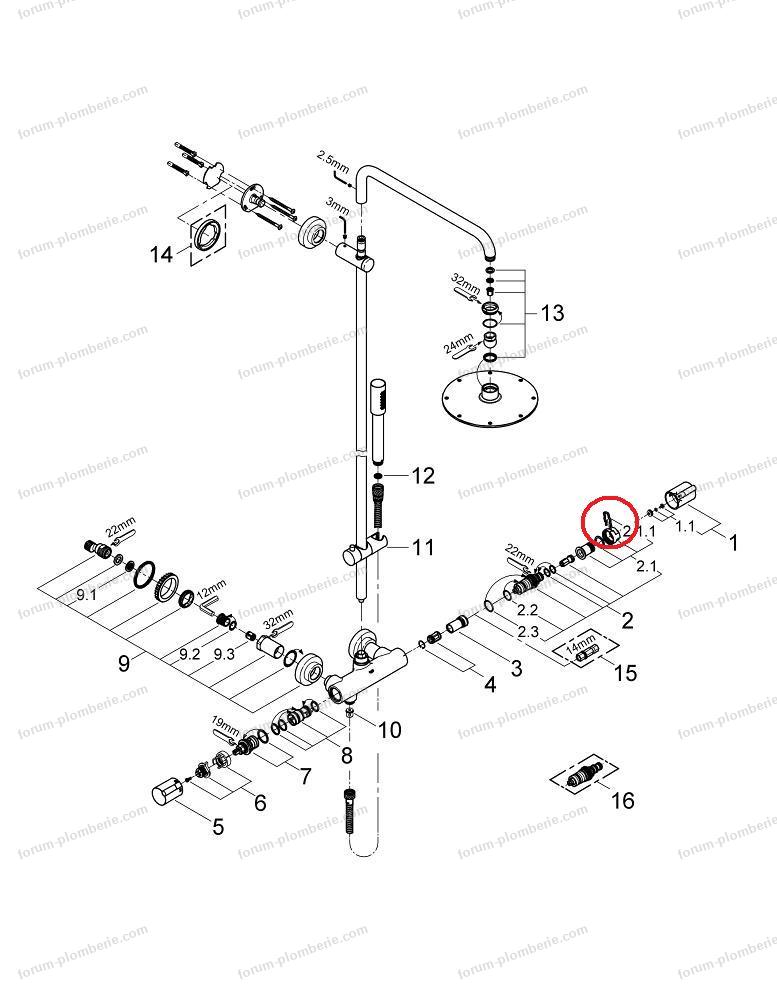 Démontage cartouche mitigeur GROHE