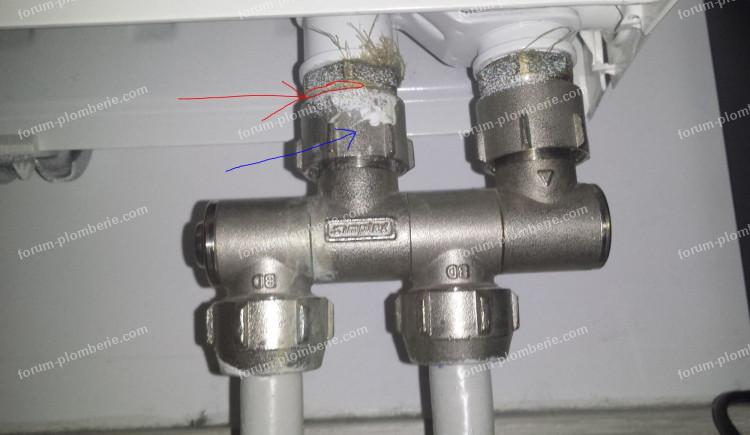suintement raccord radiateur